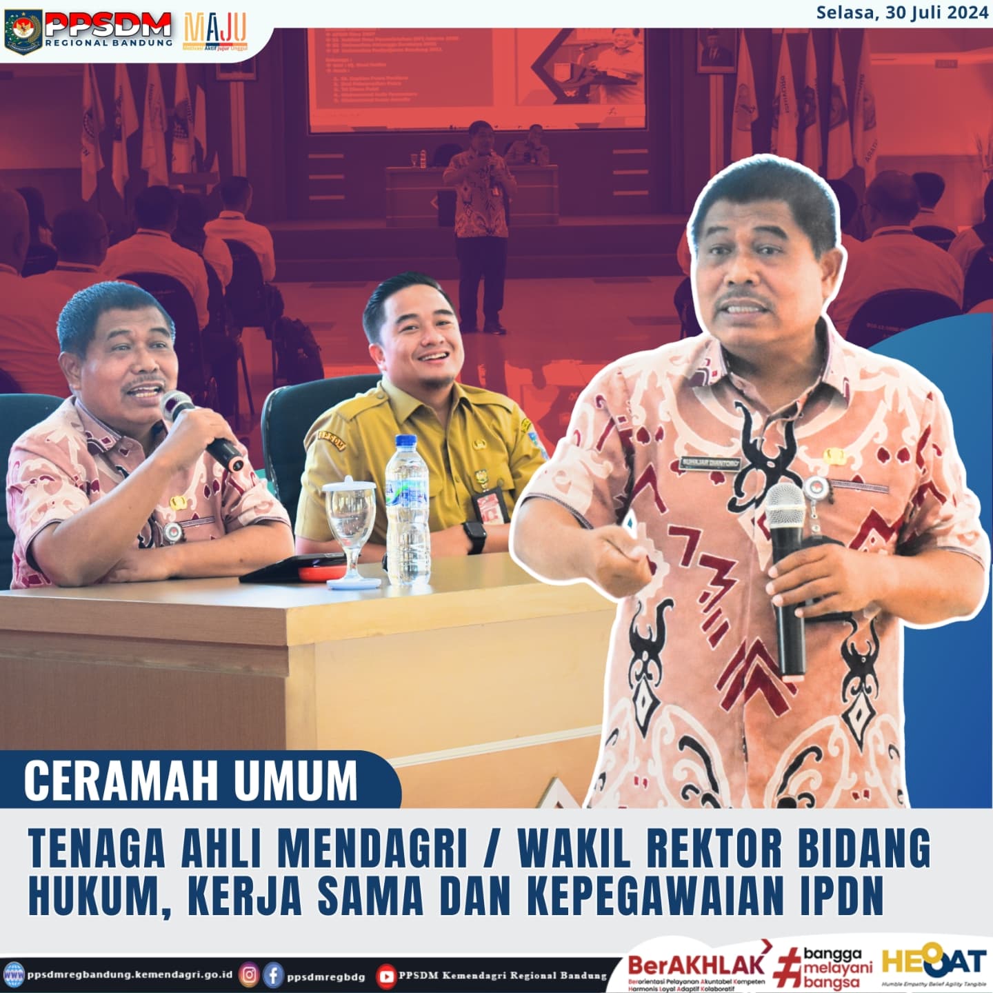 Ceramah Kepemimpinan oleh Suhajar Diantoro di PPSDM Kemendagri Regional Bandung
