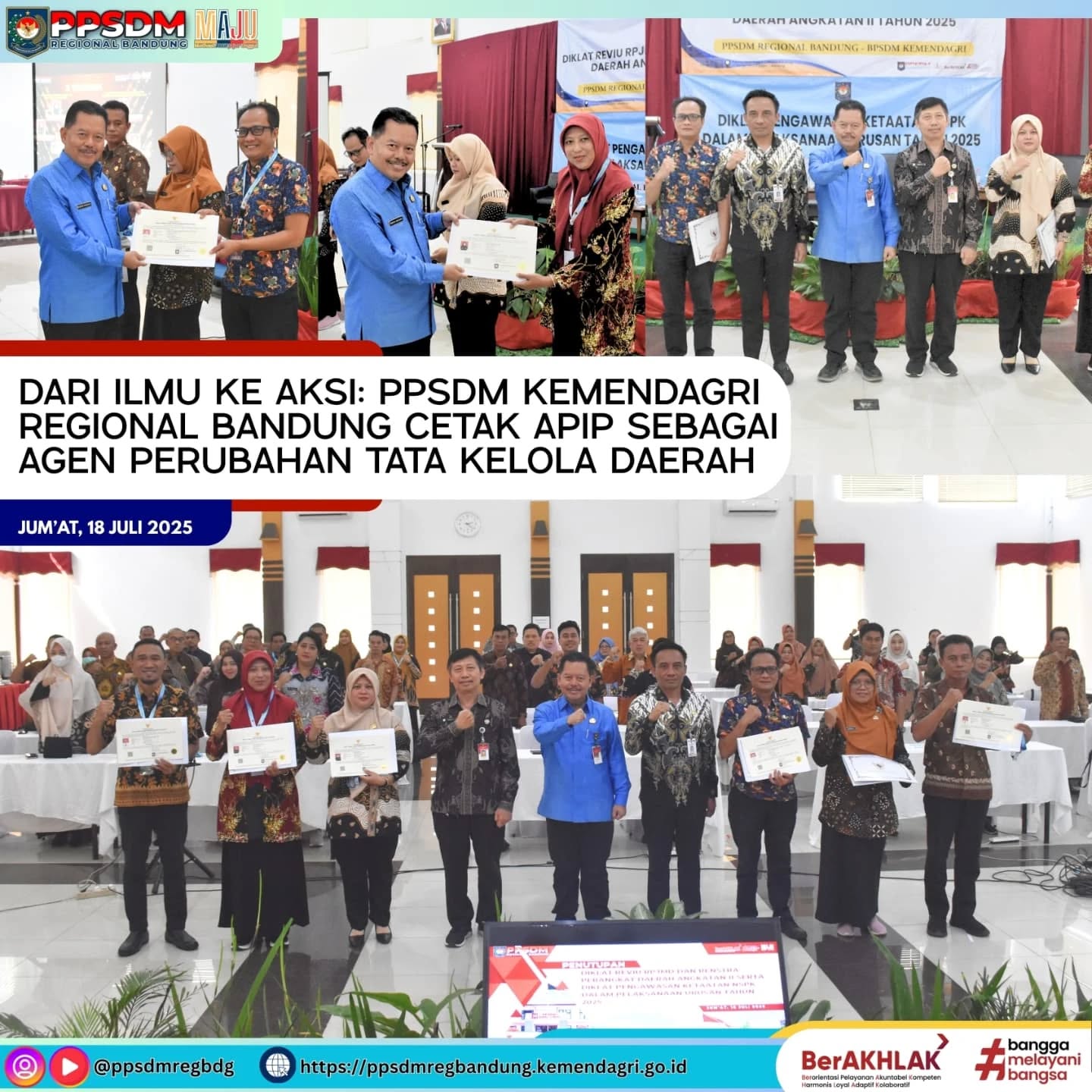 Dari Ilmu ke Aksi: PPSDM Kemendagri Regional Bandung Cetak APIP Sebagai Agen Perubahan Tata Kelola Daerah