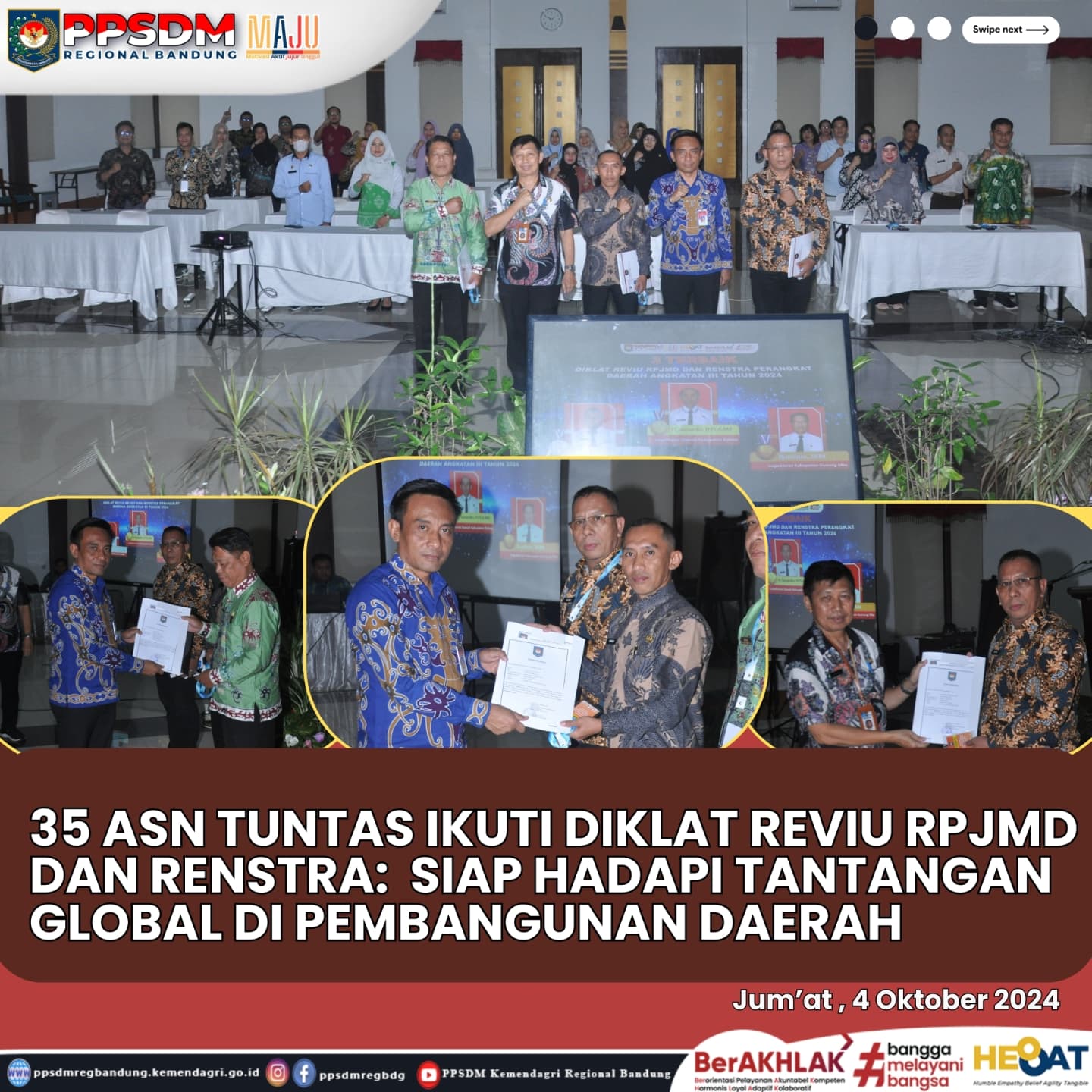 35 ASN Tuntas Ikuti Diklat Reviu RPJMD dan Renstra: Siap Hadapi Tantangan Global di Pembangunan Daerah