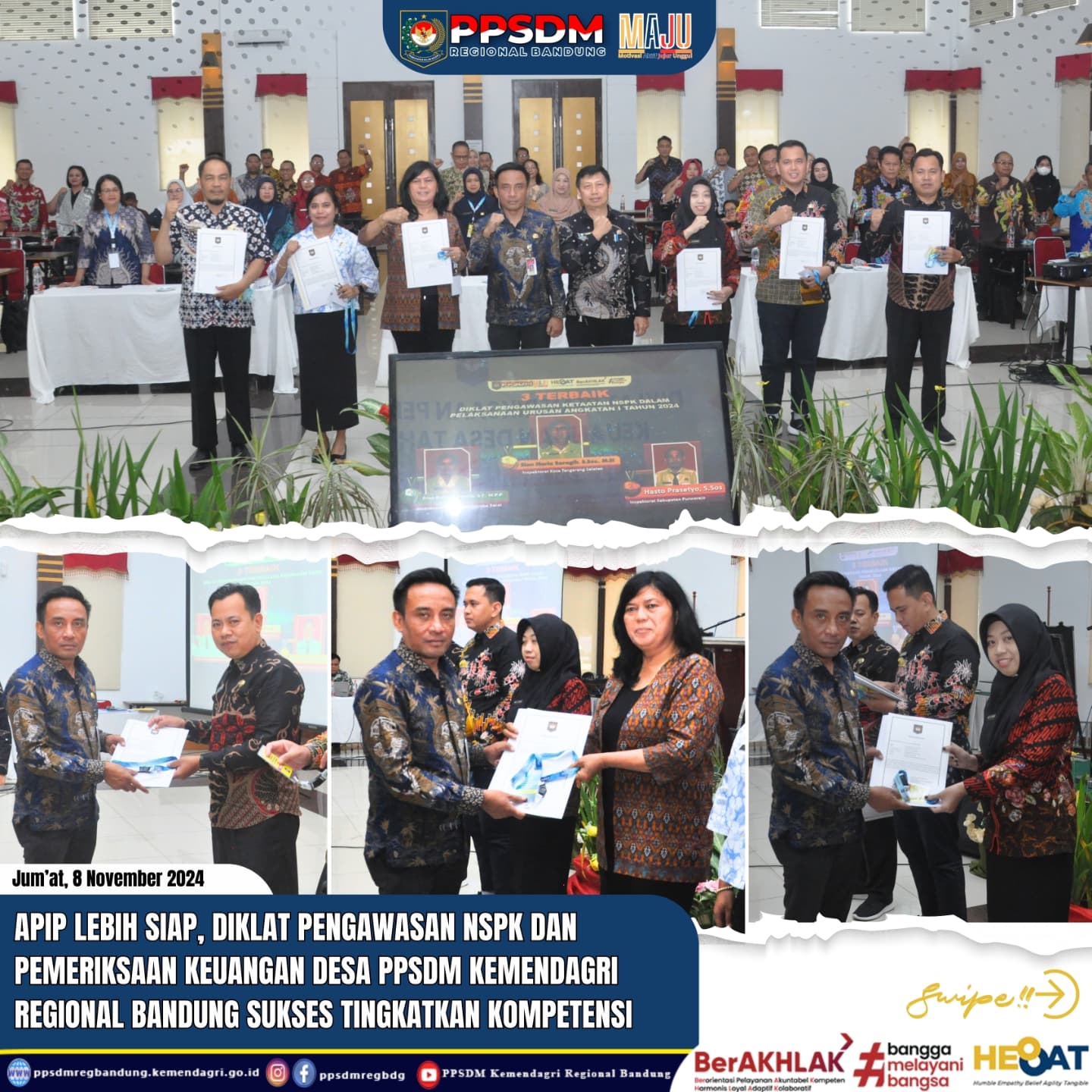 APIP Lebih Siap, Diklat Pengawasan NSPK dan Pemeriksaan Keuangan Desa PPSDM Kemendagri Regional Bandung Sukses Tingkatkan Kompetensi