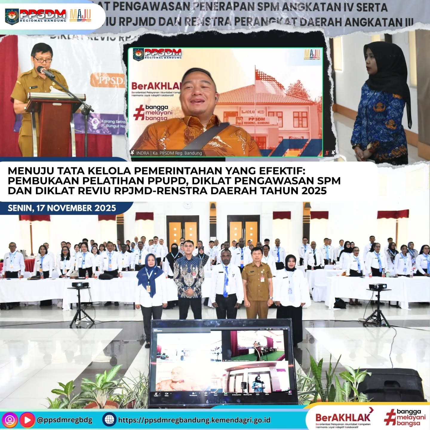 Menuju Tata Kelola Pemerintahan yang Efektif: Pembukaan Pelatihan PPUPD, Diklat Pengawasan SPM dan Diklat Reviu RPJMD–Renstra Daerah Tahun 2025