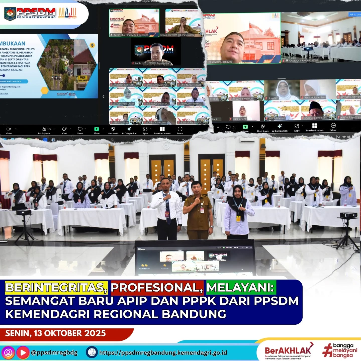 Berintegritas, Profesional, Melayani: Semangat Baru APIP dan PPPK dari PPSDM Kemendagri Regional Bandung