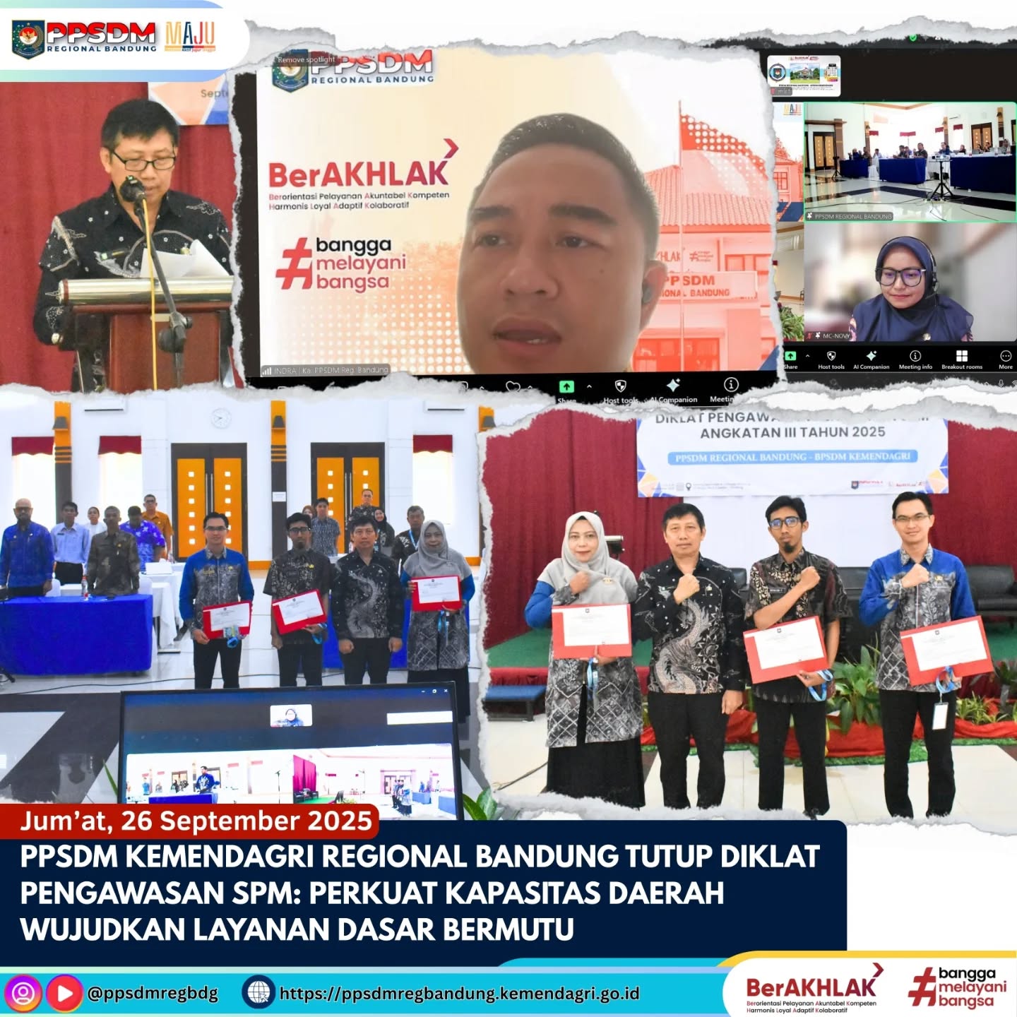 PPSDM Kemendagri Regional Bandung Tutup Diklat Pengawasan SPM: Perkuat Kapasitas Daerah Wujudkan Layanan Dasar Bermutu