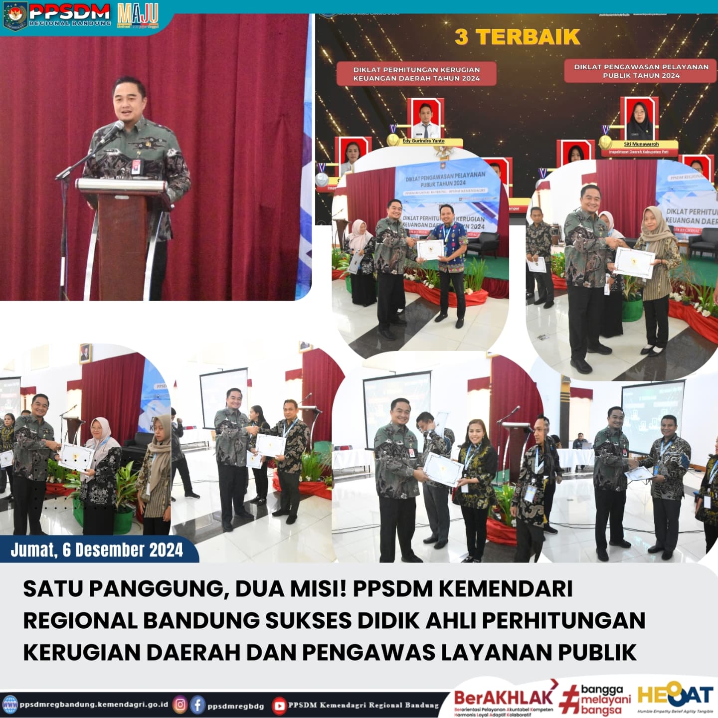 Satu Panggung, Dua Misi! PPSDM Kemendari Regional Bandung Sukses Didik Ahli Perhitungan Kerugian Daerah dan Pengawas Layanan Publik