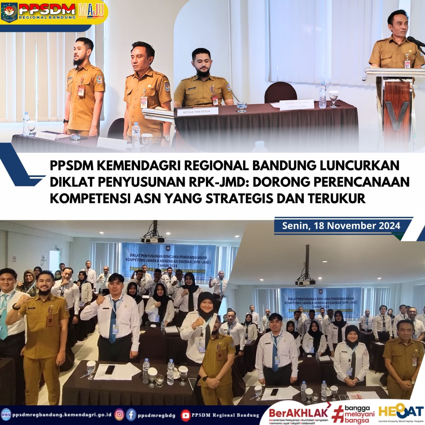 PPSDM Kemendagri Regional Bandung Luncurkan Diklat Penyusunan RPK-JMD: Dorong Perencanaan Kompetensi ASN yang Strategis dan Terukur
